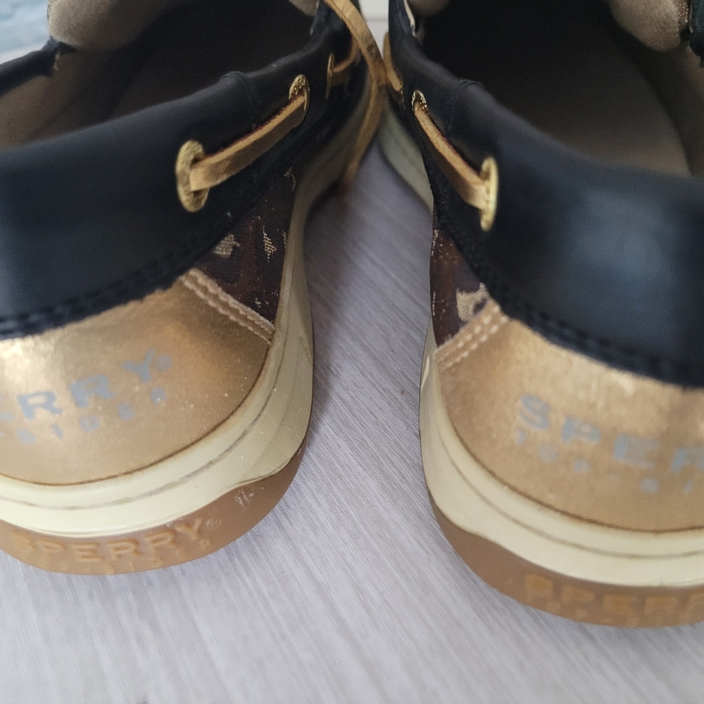 Sperry Women's Blue and Tan Boat Shoes - Picture 4 of 7